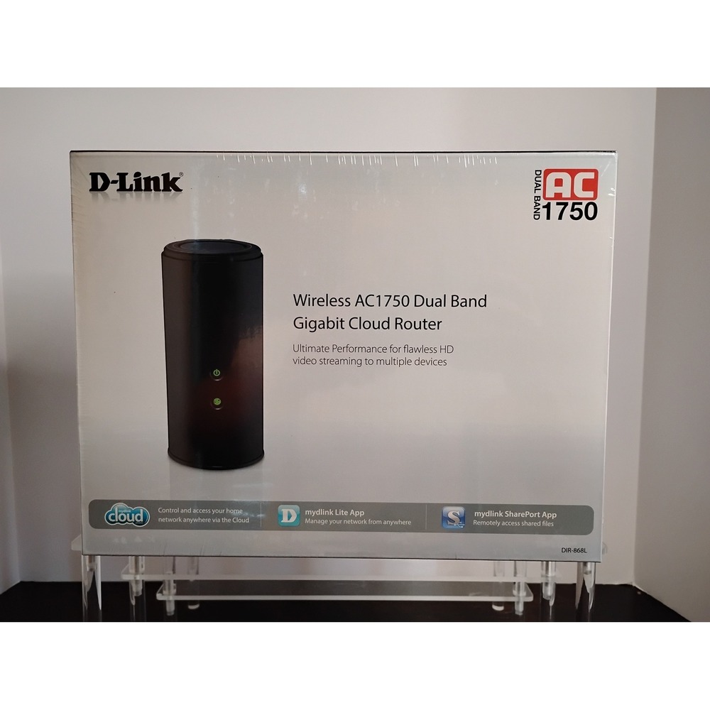 D-Link Wireless AC1750 Dual Band Gigabit Cloud Router DIR-868L Black New Sealed